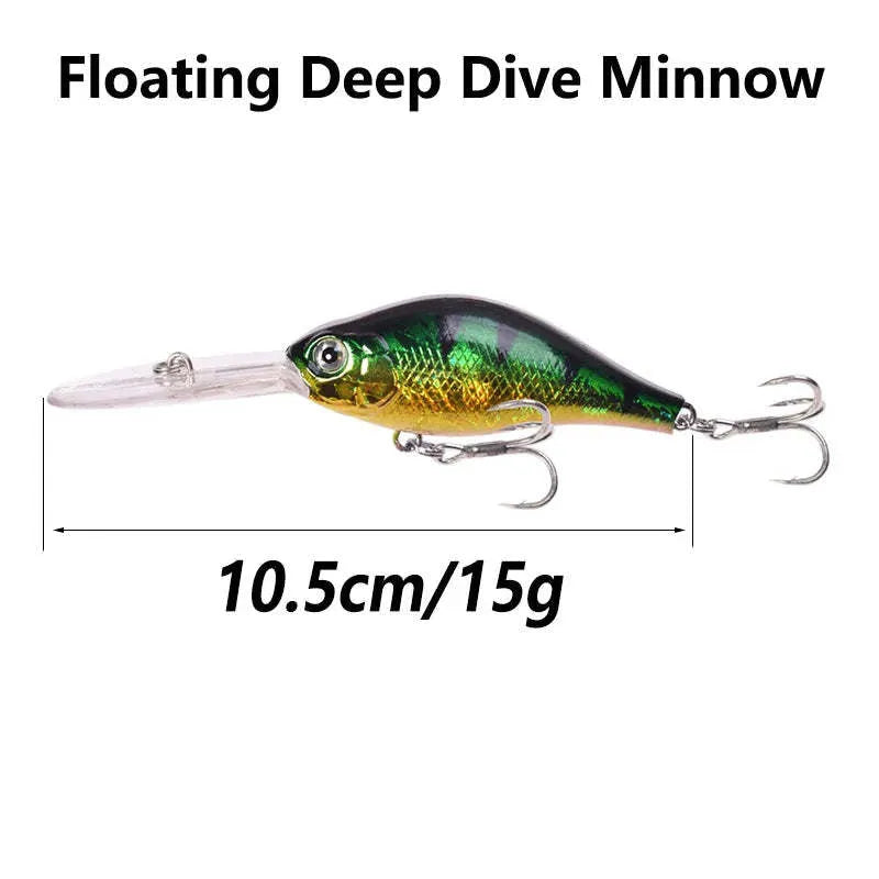 Floating Rock Little Fat Man deep diving fishing lure with long tongue board design in multiple colours
