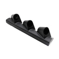 Black ABS plastic instrument stand with three mounting holes and 52mm gauge opening