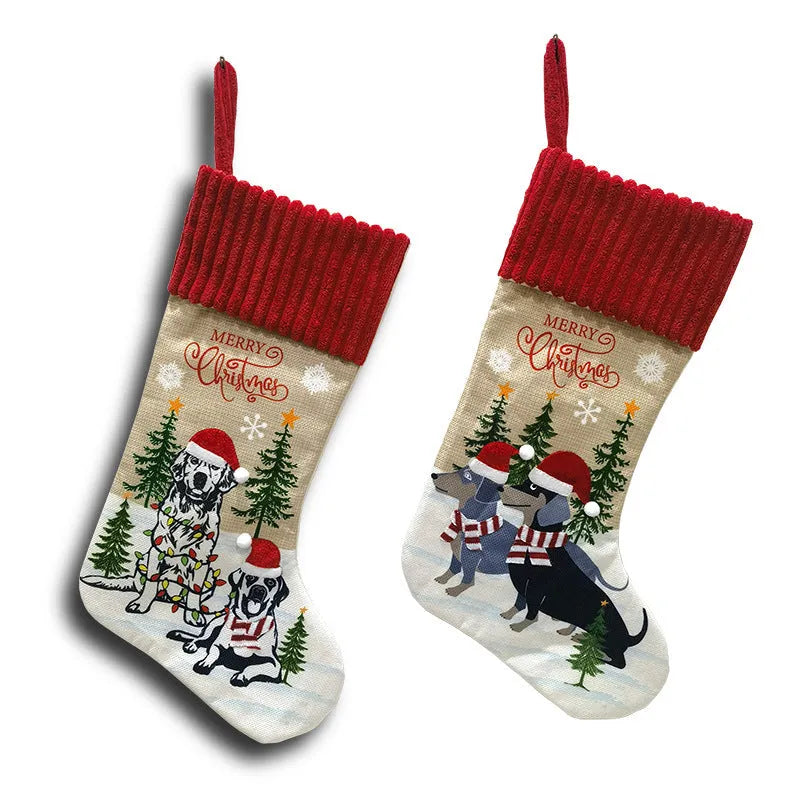 Cloth Christmas tree pendant ornament showing pastoral or American style, measuring 46 by 28 centimetres.