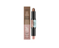 2-in-1 dual-ended eyebrow highlighter pencil with brush, shown in natural light brown shade.