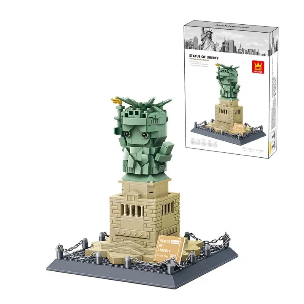 Wange ABS plastic small particle building blocks set with international architecture models