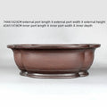 Large handmade purple clay flowerpot with antique crabapple Chinese design for balcony and indoor plants.