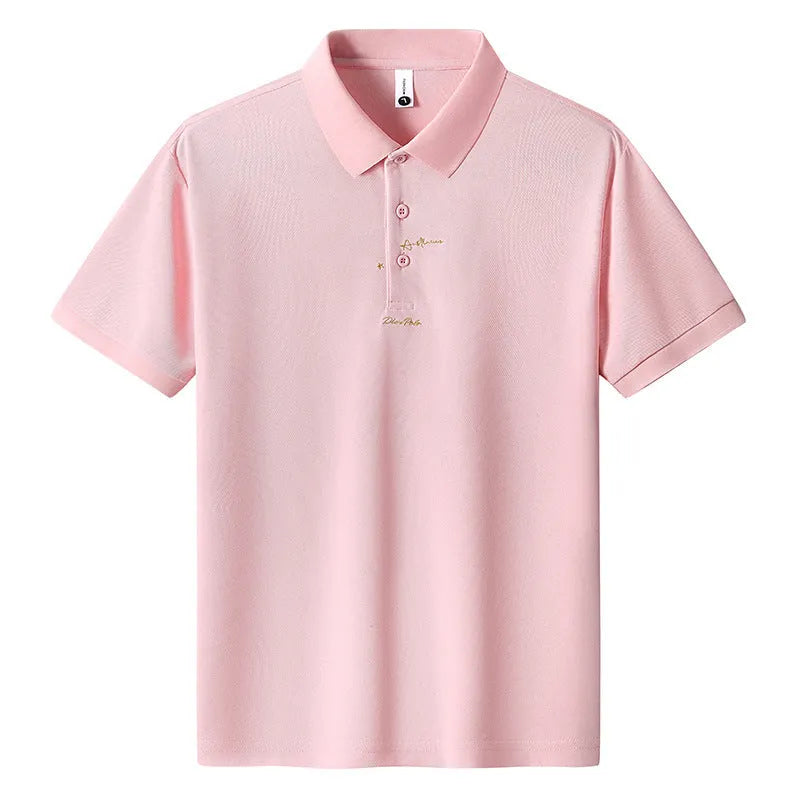 Men's loose fit cotton casual T-shirt in various colours on a size chart background.