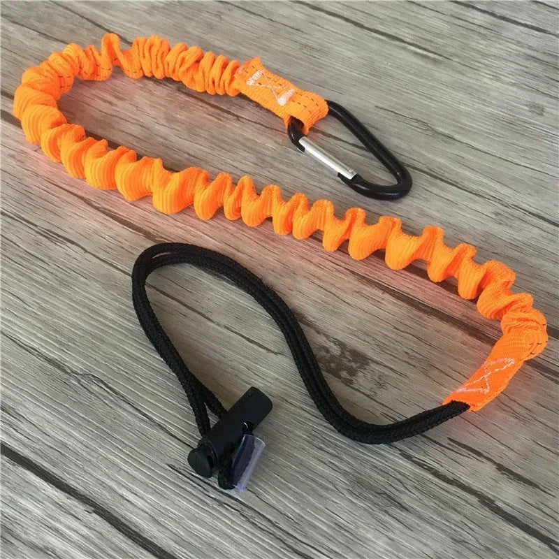 Orange 90cm fishing rod safety rope with 10kg tension capacity for fall protection