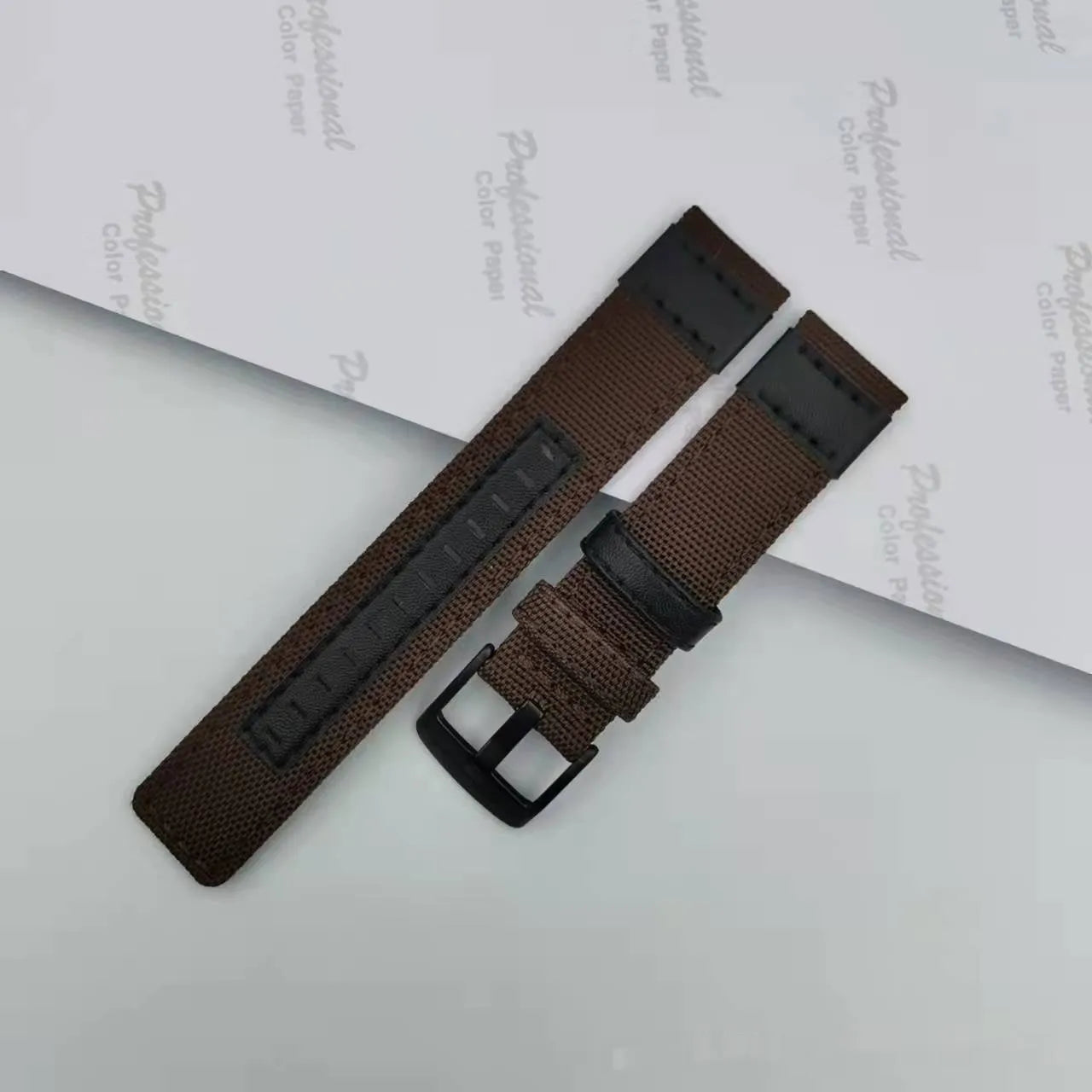 Oxford cloth canvas watch strap in multiple colours showing 20mm, 22mm, and 24mm width options