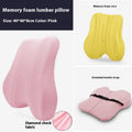 Square lumbar support cushion in gray navy or pink with polyester filling measuring 40x40x8cm for office chair back support