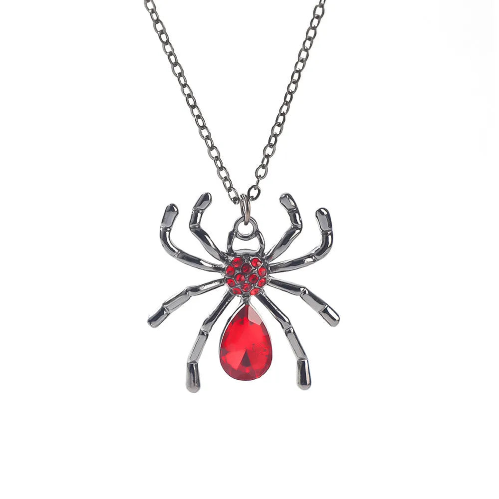 Halloween necklace with a detailed bat pendant on a zinc alloy chain, showing electroplated finish.