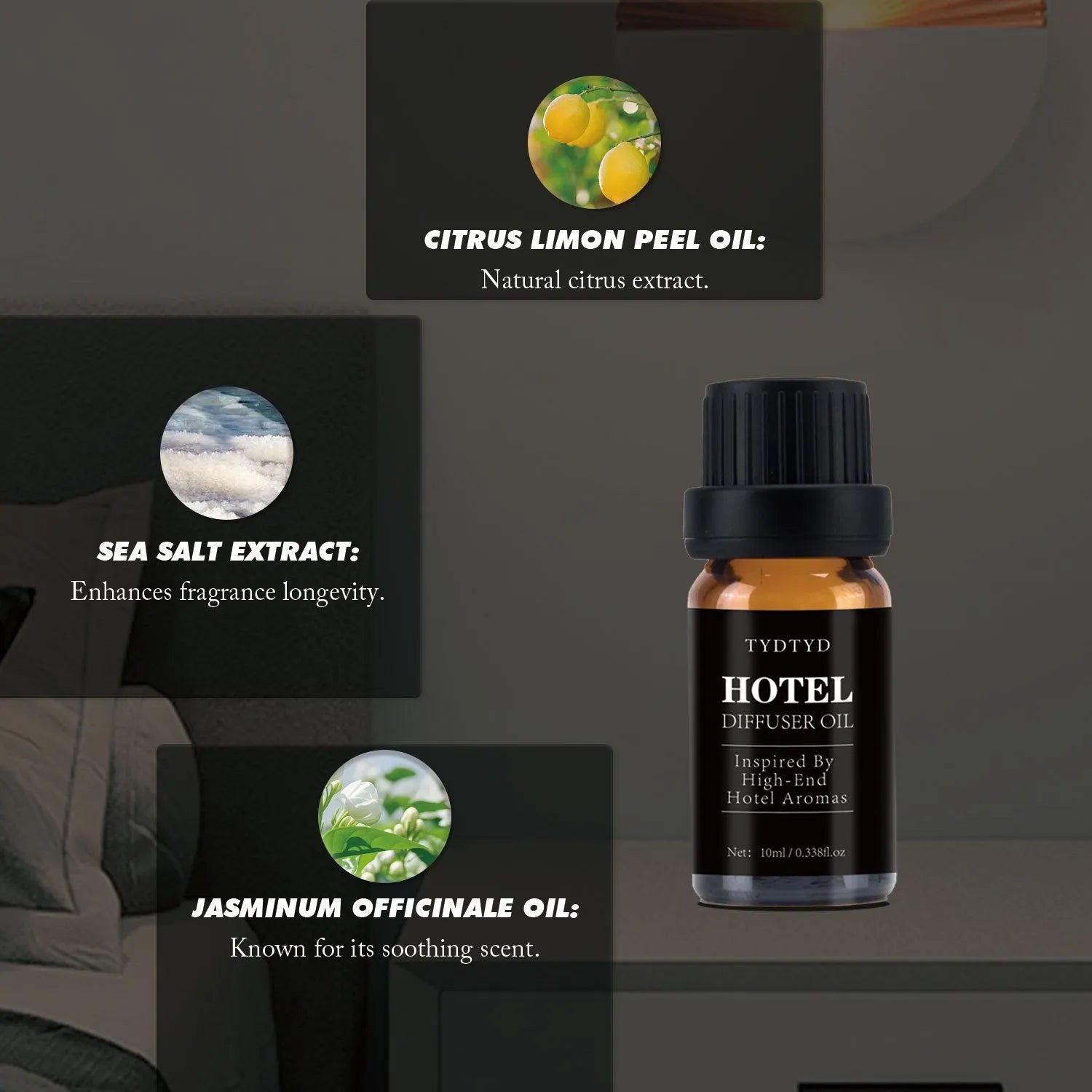 10ml bottle of natural plant fragrance essential oil with drip dispenser