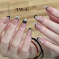 Five sets of sweet girl style press-on fake nails in a random colour assortment