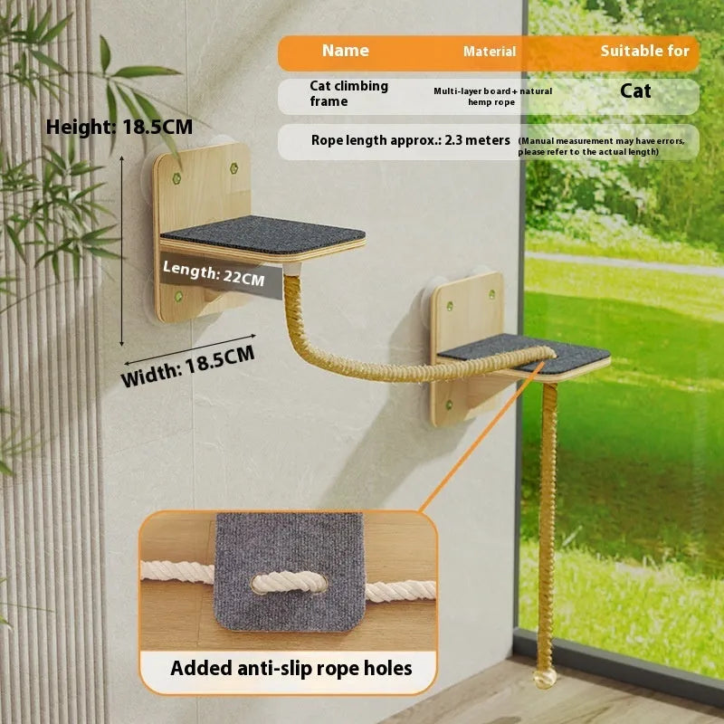 Sisal rope cat scratching post with space capsule suspended design and multiple configuration options