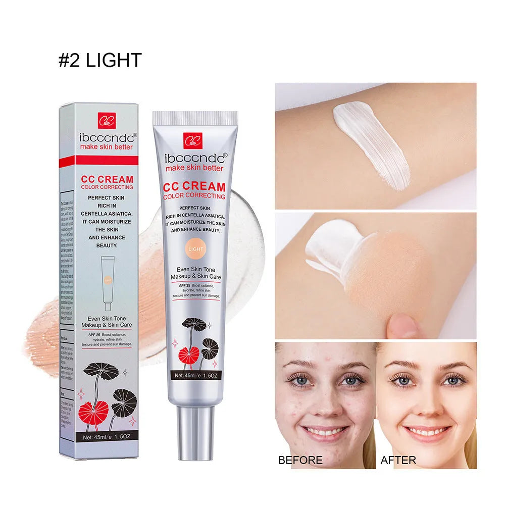 Erborian Centella Asiatica CC cream tube in dark and light shades, a colour correcting moisturising makeup primer.