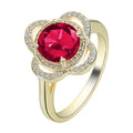 Copper fruit-shaped zircon ring with electroplated finish in colour 10-6-1395