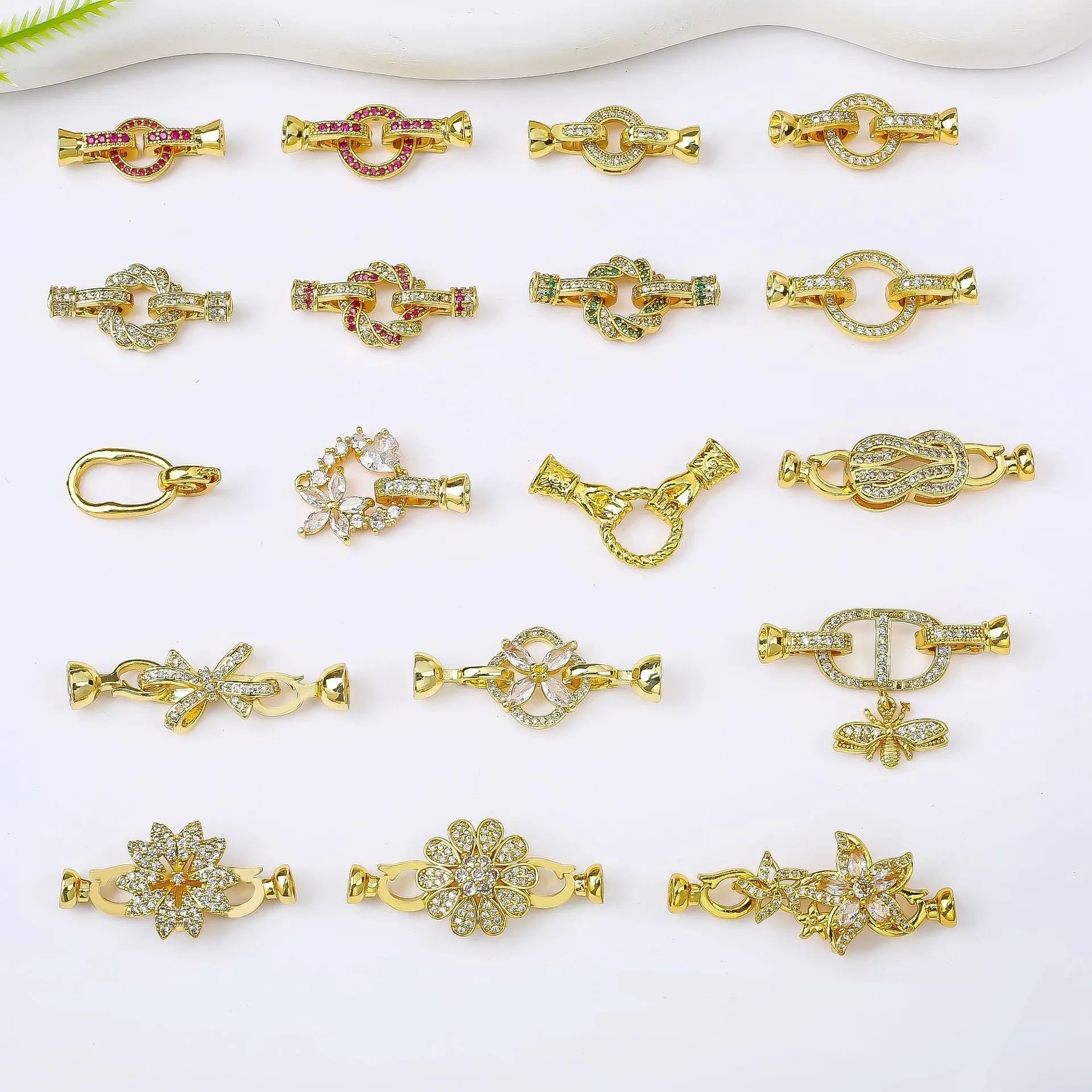 Small gold plated jewellery clasp for DIY necklace and bracelet making