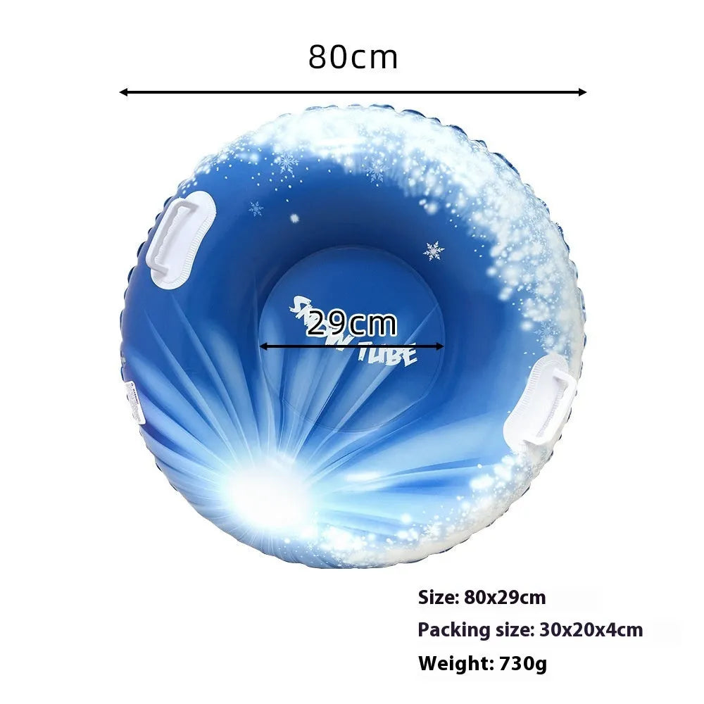 Creative printed PVC ski ring for winter outdoor activities in three colour designs