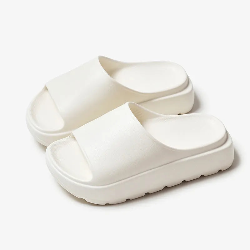 Women's fish mouth shoes slippers with thick 5.5cm EVA soles in beige, black, khaki, rose red colours
