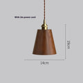 Single-head black walnut wood and copper metal droplight chandelier with an E27 lamp holder.