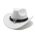 Western cowboy hat with bell crown in polyester fabric, shown in multiple colour options including army green, black and wine red