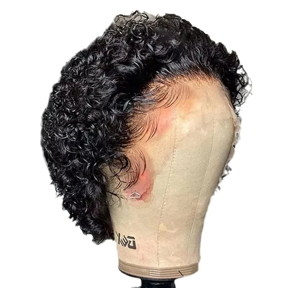 Black human hair lace hair cover 13x1 cm natural style for daily wear