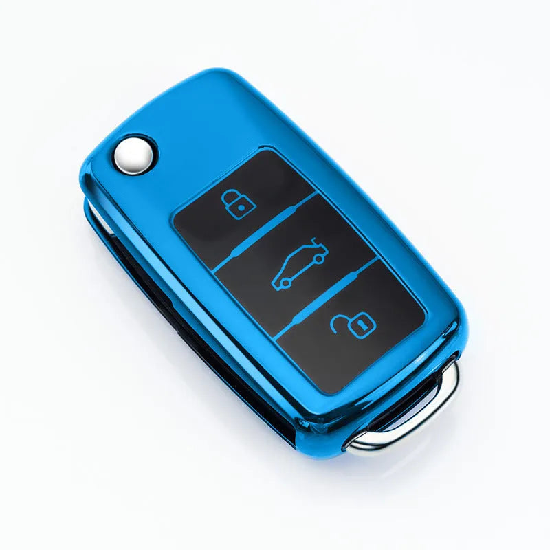 Volkswagen Model A car key case in TPU material with buckle attachment