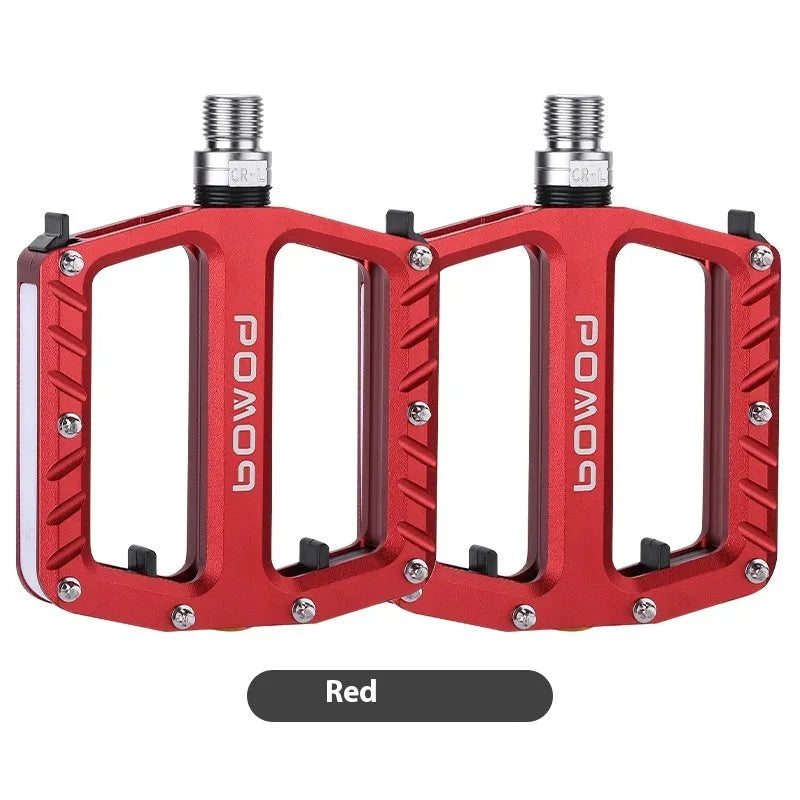 Aluminium alloy bicycle pedals with 710 LED lights in multiple colour options
