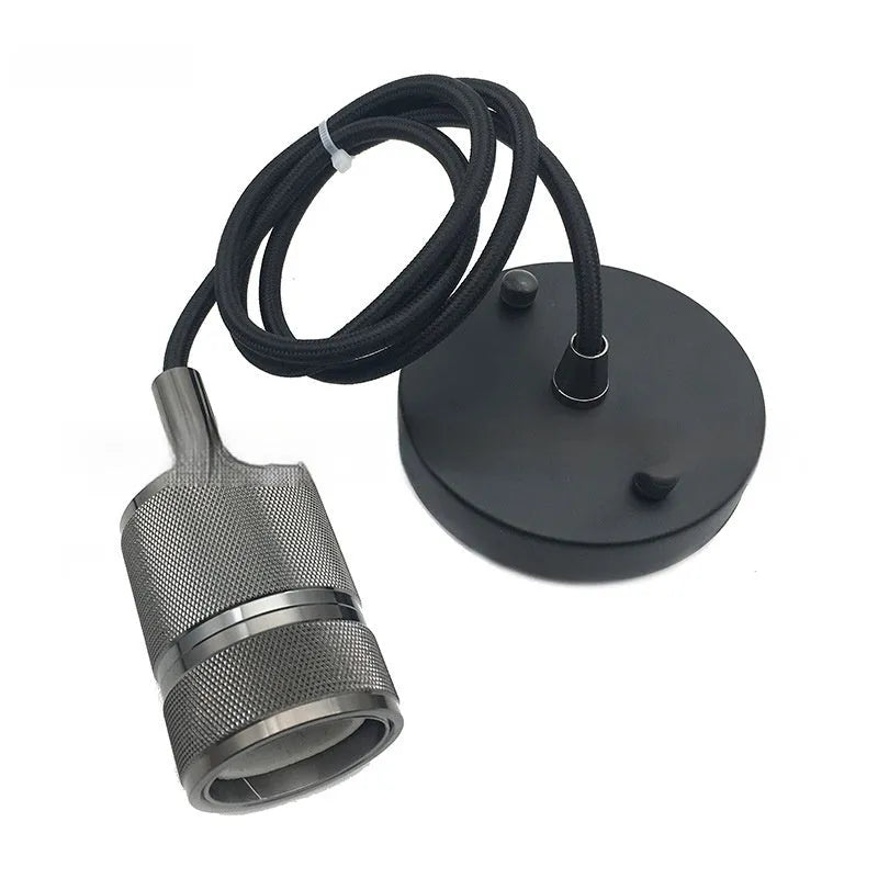 DIY decorative chandelier assembly kit with braided power cord and electroplated lamp holder in multiple colour finishes