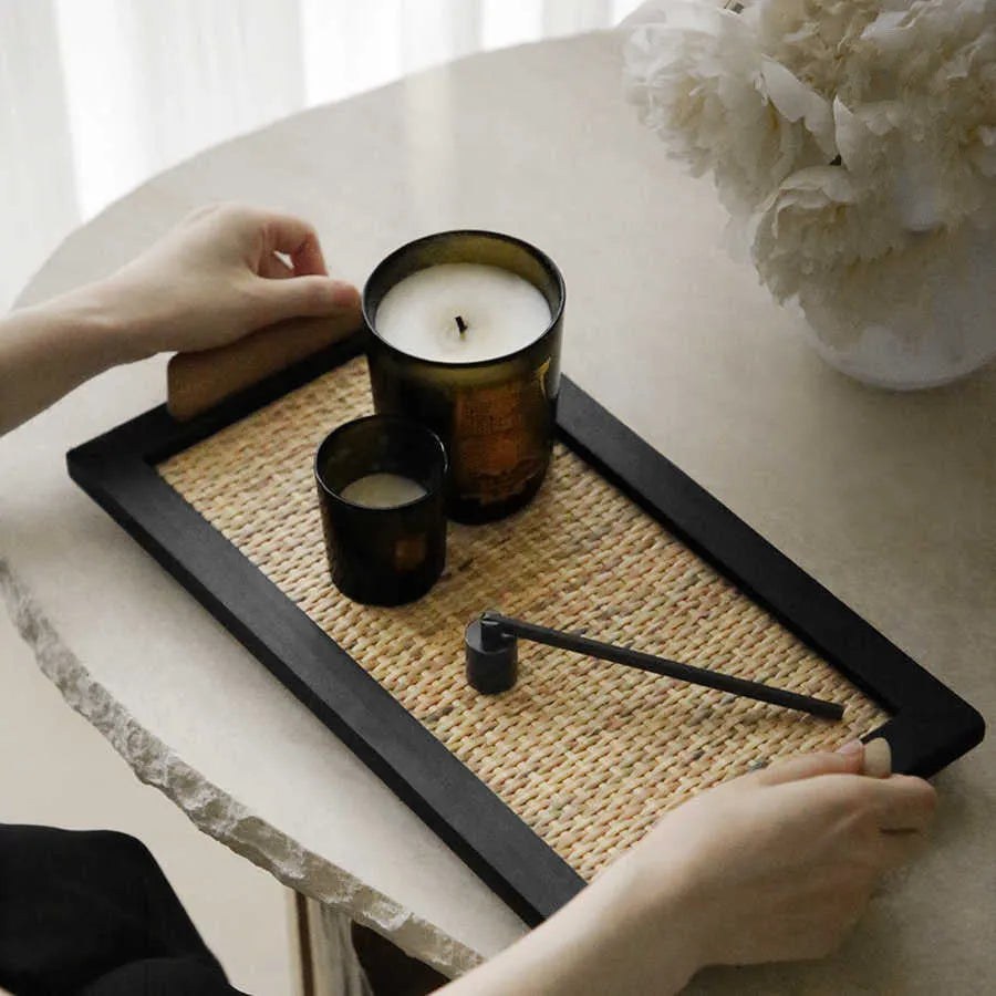 Pine wood dining tray with compartments available in large and small sizes
