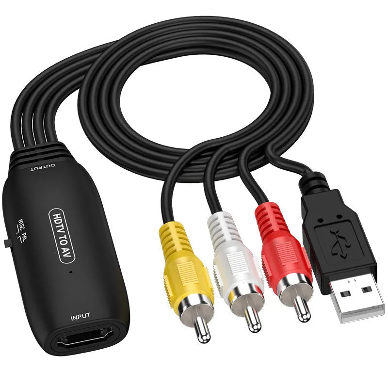 HDMI to AV converter adapter cable for 1080p video transfer to monitors and projectors