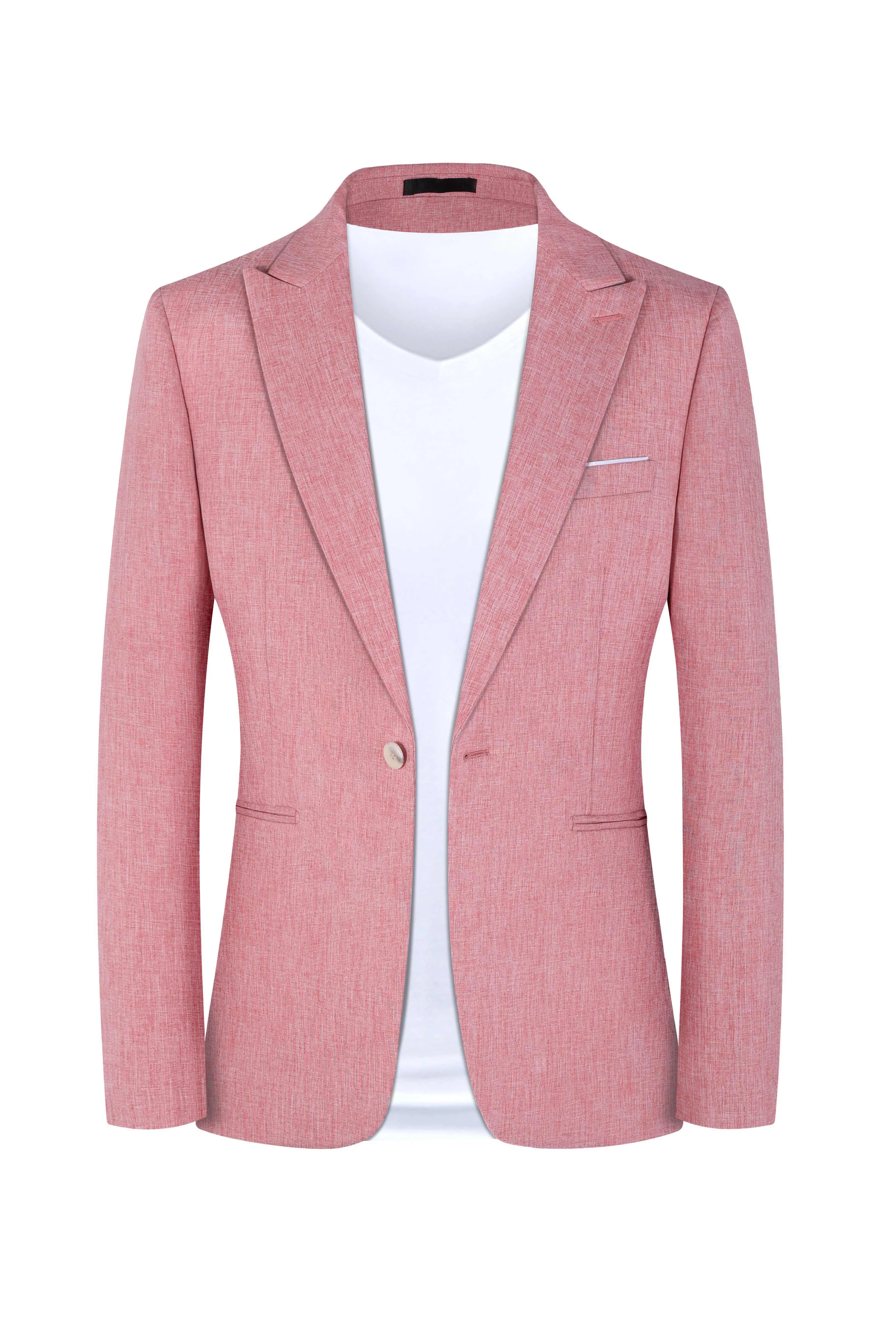 Men's light blue casual two-piece suit with western style details on hanger