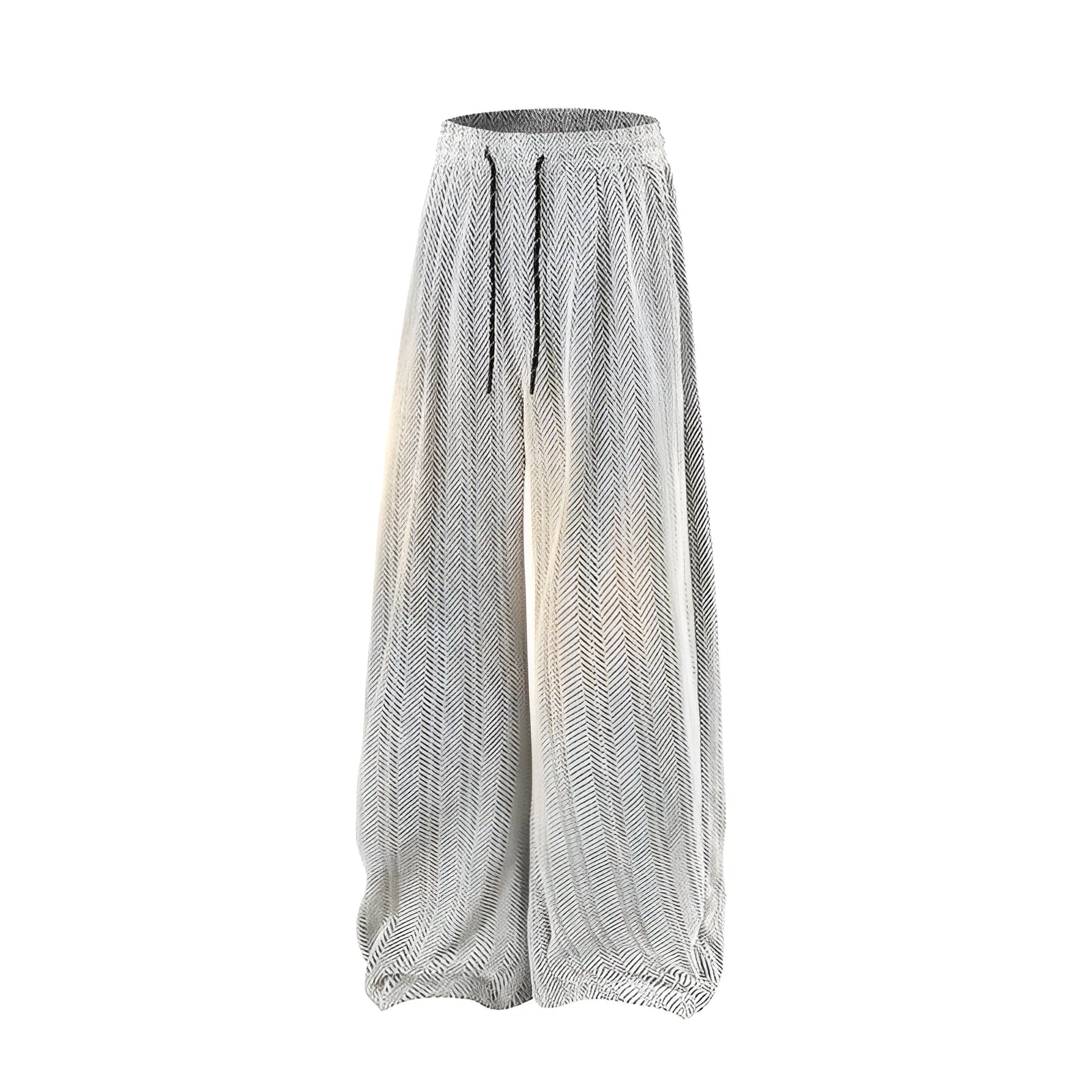 Plus-size hollow-out trousers with elastic waist and straight-leg design in three colour options
