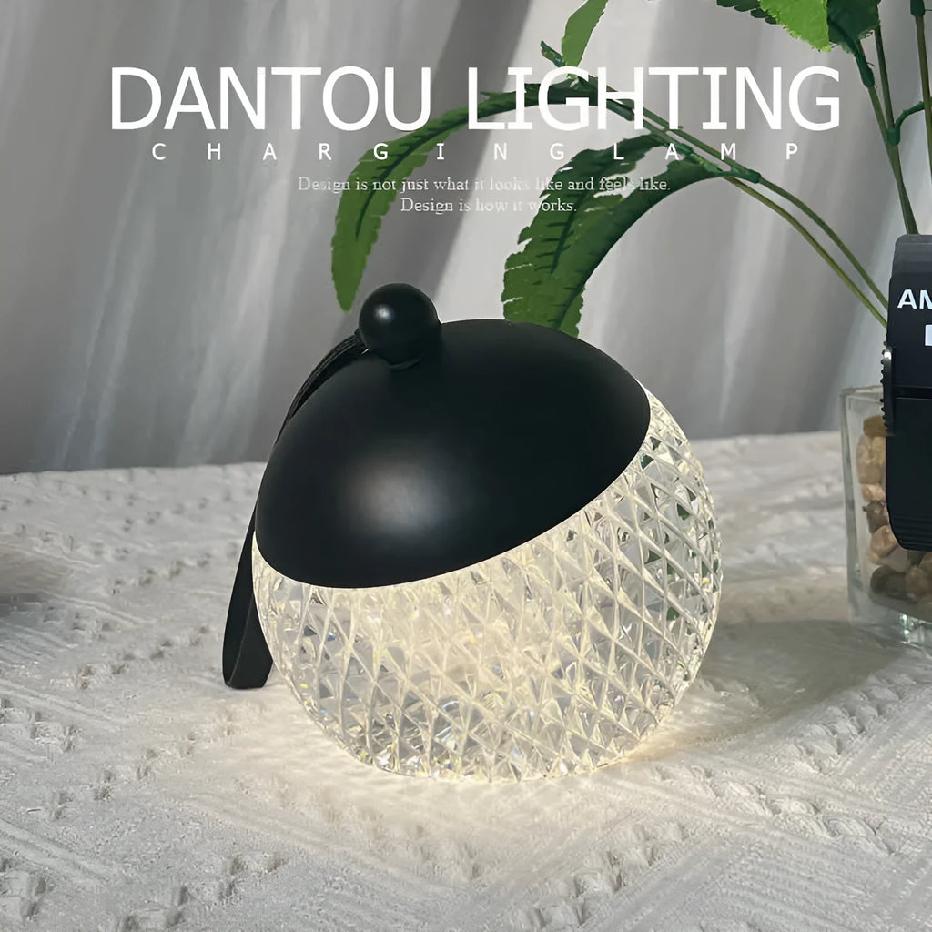 Modern spherical desk lamp in chrome colour with touch dimmable control