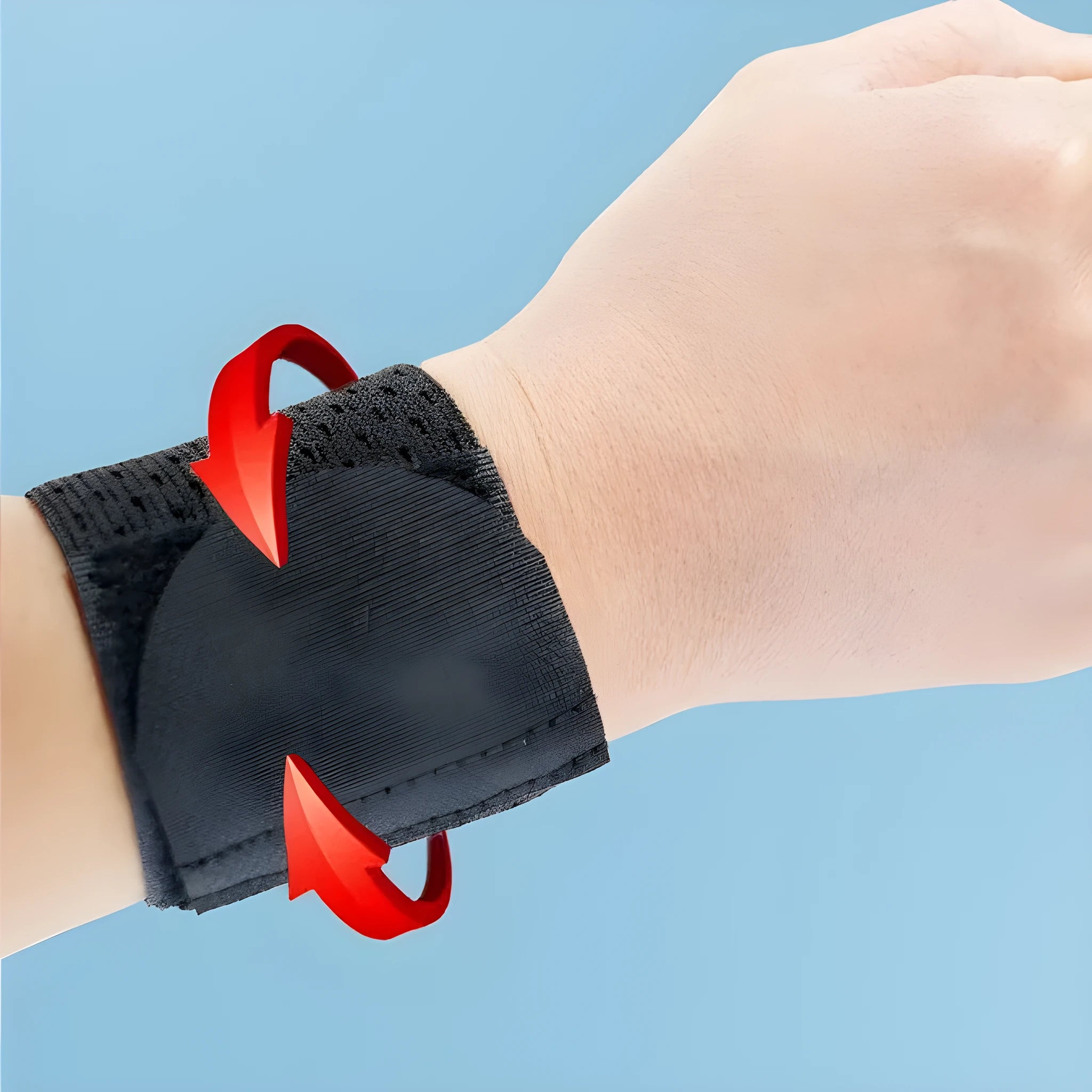 High elastic breathable athletic wristguard for wrist support in pink, black, or grey.