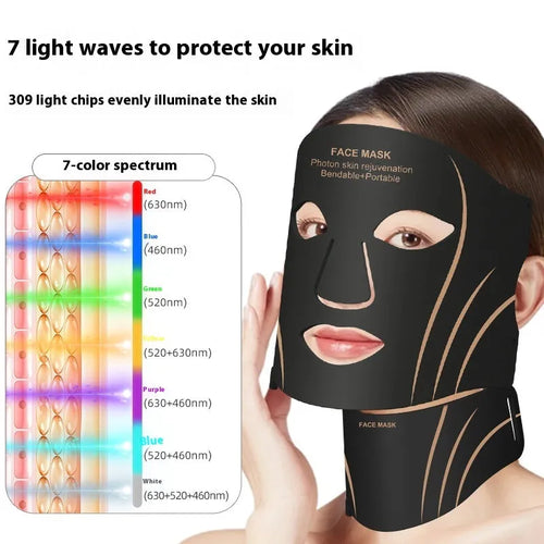 Black gold household beauty instrument facial mask with headband touch screen controls