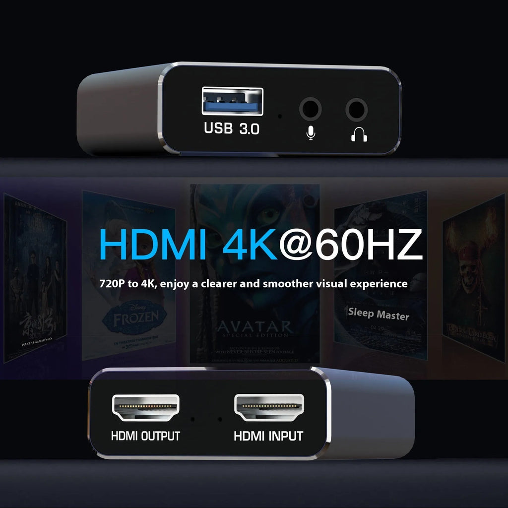 Black 4K gaming set-top box with recording and audio playback functions