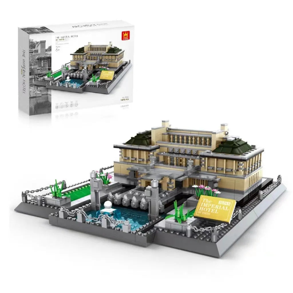 Wange ABS plastic small particle building blocks set with international architecture models