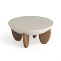 White solid wood coffee table with storage compartments and height adjustable mechanism