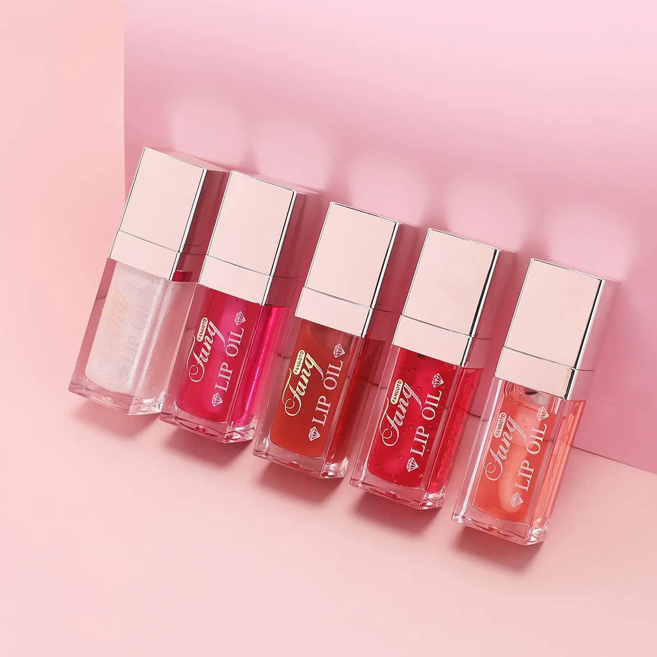 Bright lip gloss mint lipstick tube in one of five shades with moisturising effect.
