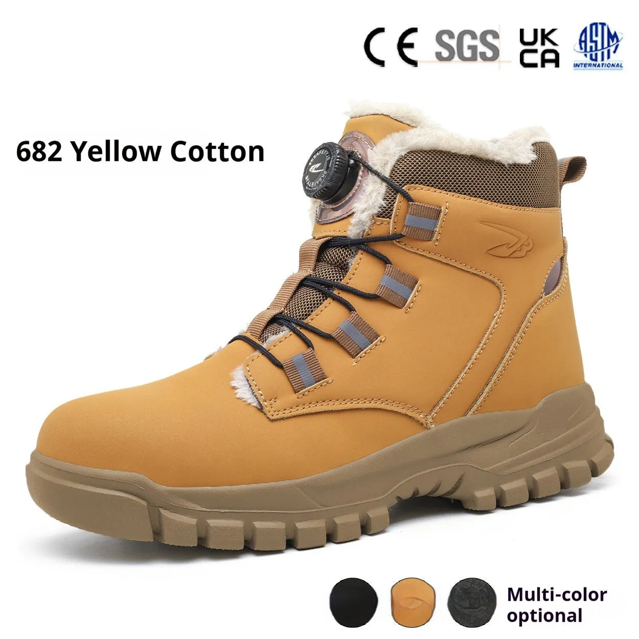Leather and rubber lightweight labour protection safety shoes in black colour.