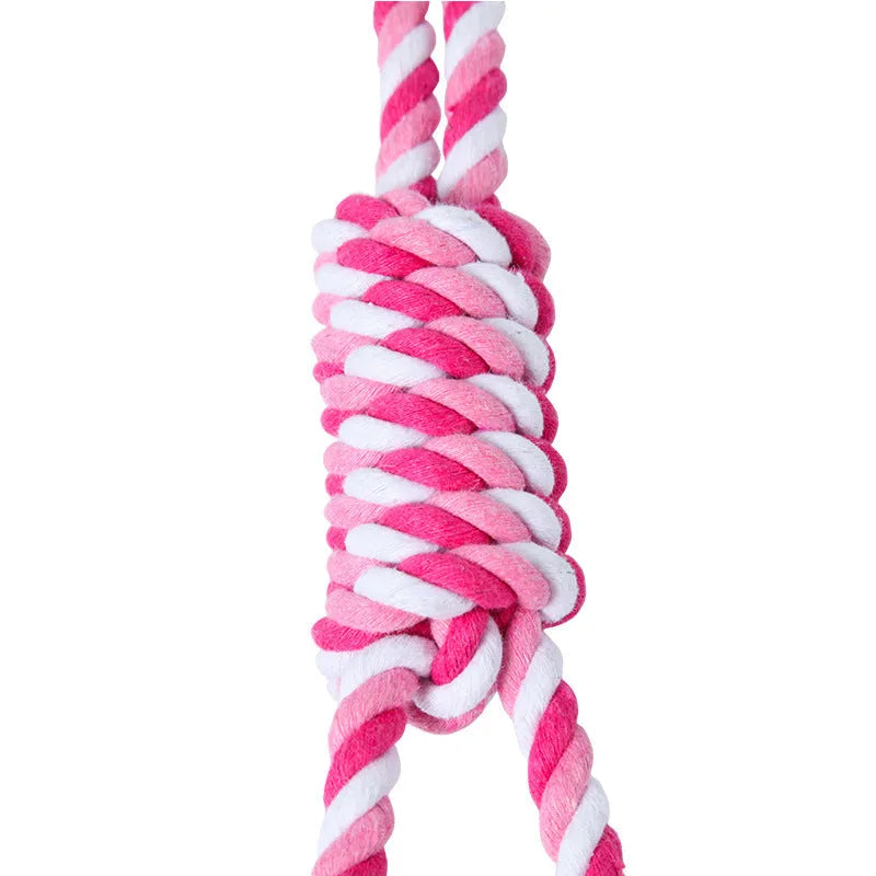 38cm long cotton string dog toy in red and white colour option for medium to large breeds