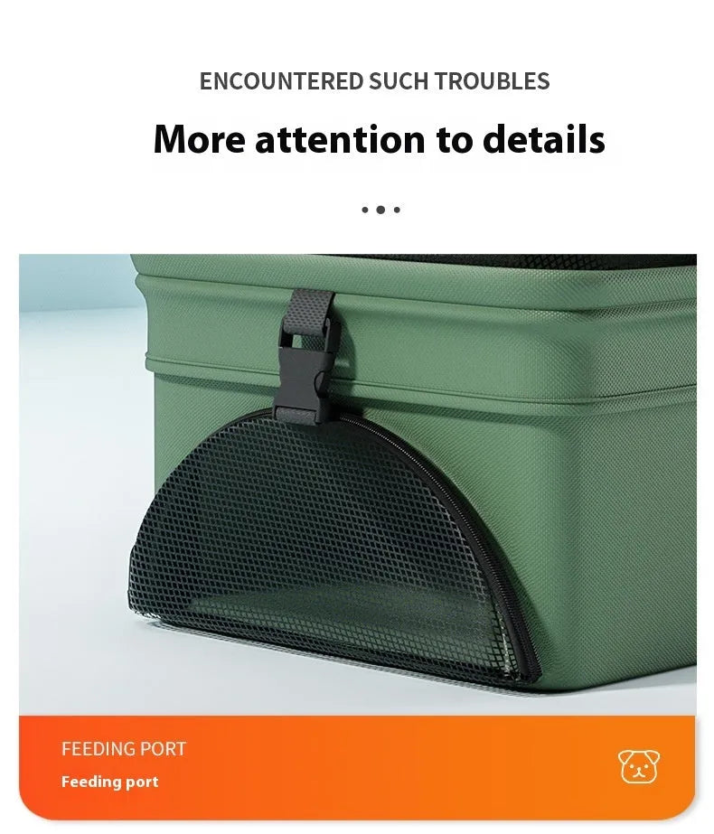 Black removable pet cart with one-click folding mechanism and large capacity design