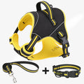 Polyester dog training harness with anti-breaking loose design in yellow and orange colours