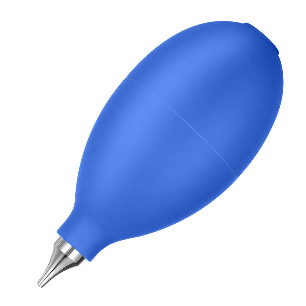 Blue rubber manual air blower cleaning tool for camera and phone dust removal