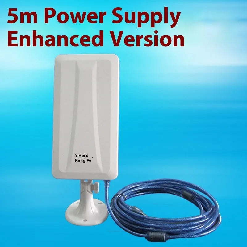White USB wireless network card for desktop and laptop computers with extended coverage options