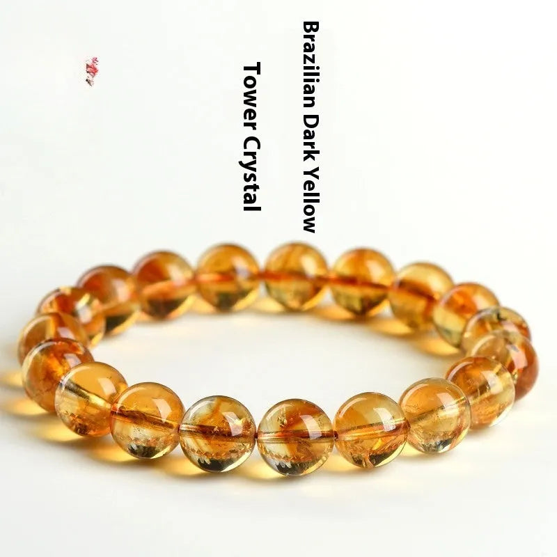 Natural citrine Asestelle bracelet handmade gemstone jewellery Brazilian yellow violent yellow stones