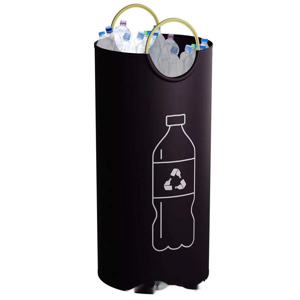Round portable trash can measuring 38x72cm with removable plastic bag
