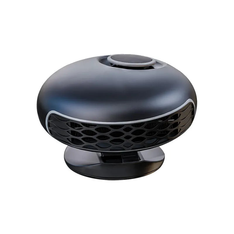 Car warm air blower heater with black ABS casing and electrical cable for vehicle defrosting