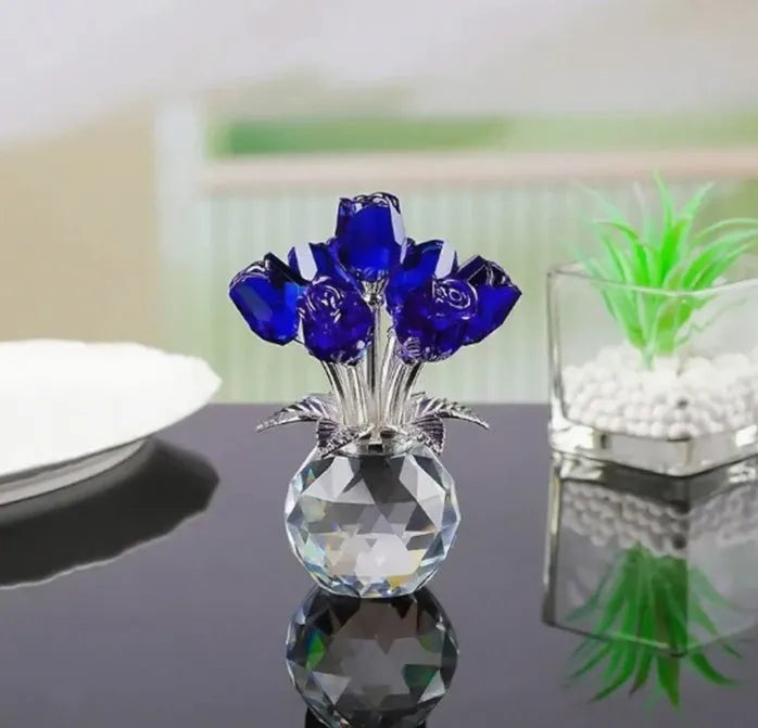 K9 crystal geometric rose decoration in multiple colour options including blue, red, purple, pink, yellow, green, and colourful