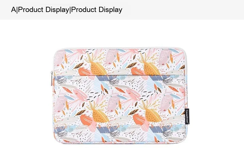 White PU leather waterproof laptop inner bag for 11 to 15 inch computers on a plain background.