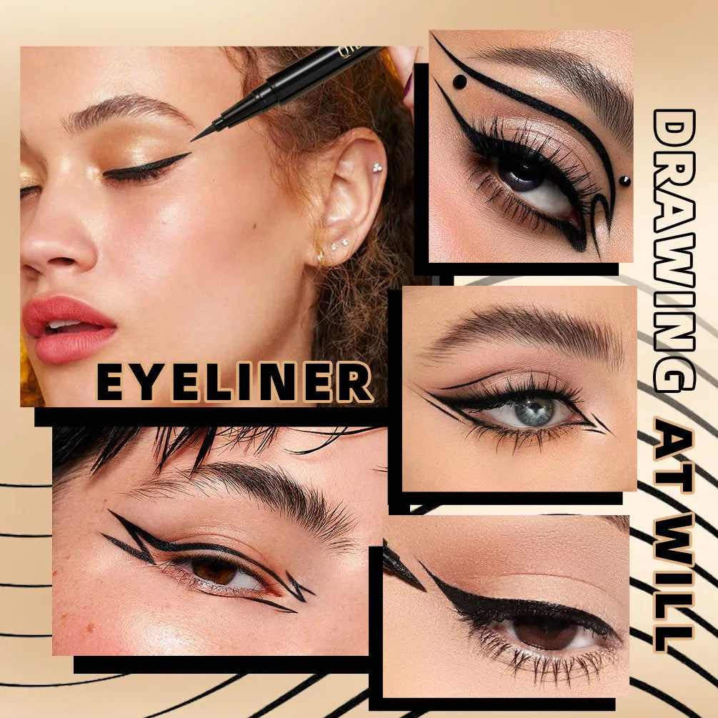 Black liquid eyeliner pen with a sweatproof, quick-drying formula, colour Q2407.