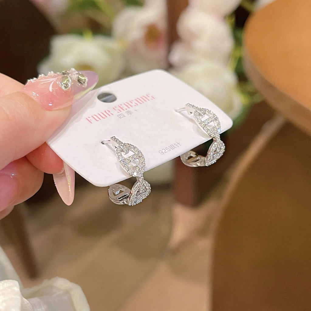 Ladies diamond cut electroplated earrings in silver, gold, and rose gold colour options for casual wear