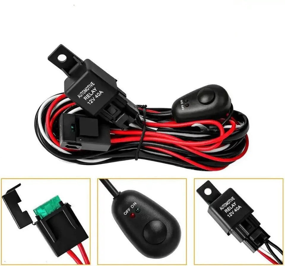 Automotive wiring harness for dual LED roof lights with silicone insulation and 2 metre length